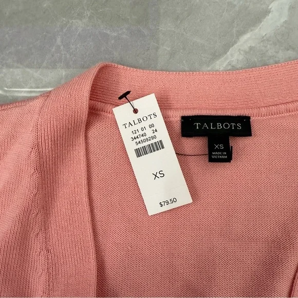 Women’s Talbots Button Front Girlfriend Cardigan Long Sleeve V-Neck Sweater XS - Picture 12 of 16